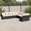 Image de vidaXL Salon de jardin 10 pcs - Noir, résine tressée
