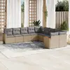 Image de vidaXL Salon de jardin 10 pcs - Beige // Marron
