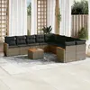 Image de vidaXL Salon de jardin 11 pcs gris