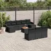 Image de vidaXL Salon de jardin 11 pcs noir résine tressée