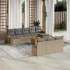 Image de VIDAXL Salon de jardin et coussins 11 pcs - Mélange beige résine tressée