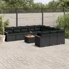 Image de vidaXL Salon de jardin 12 pcs Résine tressée Noir