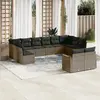 Image de vidaXL Salon de jardin 12 pcs - Gris