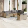 Image de VIDAXL Ensemble de jardin modulable résine tressée - 13 pcs - Beige