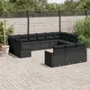 Image de vidaXL Salon de jardin avec coussins 13 pcs résine tressée - Noir