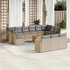 Image de VIDAXL Salon de jardin 14 pièces beige résine tressée