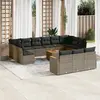 Image de Salon de jardin 14 pcs - Gris résine tressée