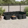 Image de Salon de jardin vidaXL 10 pcs - Noir