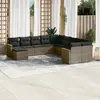 Image de VIDAXL Salon de jardin avec coussins - 11 pcs - Gris