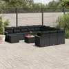 Image de vidaXL Salon de jardin avec coussins 13 pcs noir