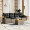 Image de Salon de jardin VIDAXL - 5 pcs gris résine tressée