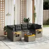 Image de vidaXL Salon de jardin 7 pcs - Gris