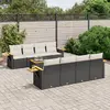 Image de vidaXL Salon de jardin 9 pcs avec coussins noir