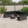 Image de VIDAXL Salon de jardin 9 pièces - Noir résine tressée