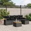 Image de vidaXL Salon de jardin 6 pcs - Résine tressée noir
