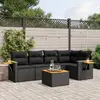Image de VIDAXL Salon de jardin avec coussins noir - 6 pièces
