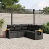 Image de vidaXL Salon de jardin 5 pcs avec coussins noir résine tressée