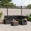Image de vidaXL Salon de jardin 6 pcs - Noir