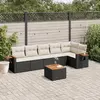 Image de vidaXL Salon de jardin 7 pcs Noir - Résine tressée