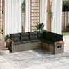 Image de vidaXL Salon jardin 6 pcs - Gris résine tressée