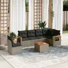 Image de Salon de jardin VIDAXL - 7 pcs gris résine tressée