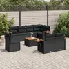 Image de vidaXL Salon de jardin 9 pcs - Noir