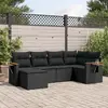 Image de Salon de jardin vidaXL 6 pcs - Résine tressée noire