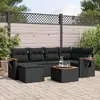 Image de vidaXL Salon de jardin 7 pcs avec coussins noir résine tressée