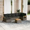 Image de vidaXL Salon de jardin 8 pcs - Gris