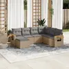 Image de vidaXL Salon de jardin avec coussins 7 pcs beige résine tressée