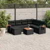 Image de vidaXL Salon de jardin 8 pièces - Noir - Résine tressée