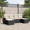 Image de vidaXL Salon de jardin 6 pcs Noir résine tressée
