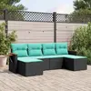Image de Vidaxl Salon jardin 6 pcs - Noir résine tressée