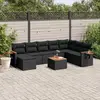 Image de vidaXL Salon de jardin 9 pcs - Noir