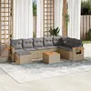 Image de vidaXL Salon de jardin - 9 pcs Résine tressée Beige