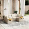 Image de vidaXL Salon de jardin avec coussins 6 pcs - Beige