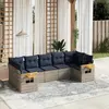 Image de vidaXL Salon de jardin 7 pcs avec coussins gris résine tressée