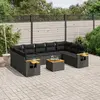 Image de VidaXL Salon de jardin 10 pcs - Noir Résine Tressée