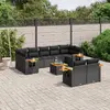 Image de vidaXL Salon de jardin 10 pcs - Noir