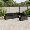 Image de vidaXL Salon de jardin 9 pcs - Noir