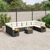 Image de vidaXL Salon de jardin 11 pcs - Noir