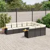 Image de VIDAXL Salon de jardin 10 pcs - Noir