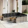 Image de Salon de jardin 11 pcs - Gris résine tressée