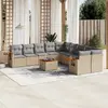 Image de vidaXL Salon de jardin 11 pcs - Beige