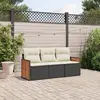 Image de vidaXL Salon de jardin 3 pcs - Noir