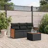 Image de VidaXL Salon de jardin 4 pcs - Noir
