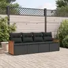 Image de Salon de jardin vidaXL 4 pcs noir résine tressée