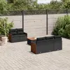 Image de vidaXL Salon de jardin 6 pcs avec coussins - Noir