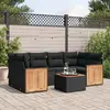 Image de VidaXL Salon de jardin résine tressée 7 pcs - Noir