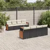 Image de VIDAXL Salon de jardin 9 pcs - Noir